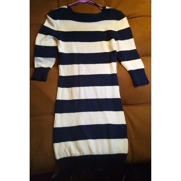 Bobbie Brooks  Blue and White Striped Sweater Dress size S - Picture 1 of 3